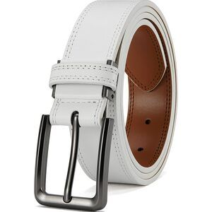 Men's Leather Belt - 1 3/8" Genuine Cowhide Dress Belt For Work, With🙃